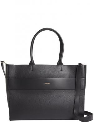 CALVIN KLEIN sieviešu melna soma pār plecu Daily dressed shopper bag