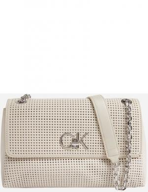 CALVIN KLEIN sieviešu pelēka soma pār plecu Re-lock crossbody