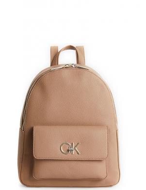 CALVIN KLEIN sieviešu brūna soma pār plecu Re-lock backpack pocket