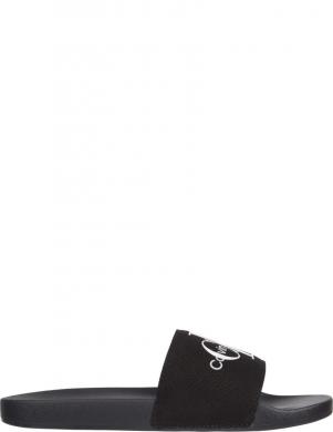 CALVIN KLEIN JEANS sieviešu melnas čības Slide monogram