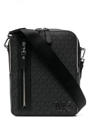 MICHAEL KORS vīriešu melna soma pār plecu Mariner flight bag