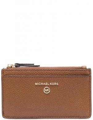 MICHAEL KORS sieviešu brūns maks Small pebbled leather card case