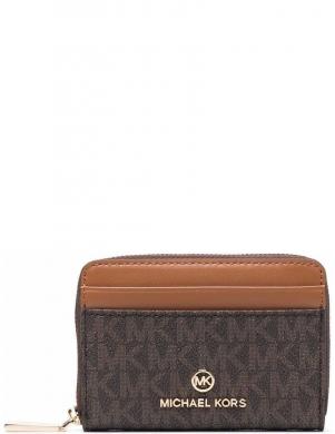 MICHAEL KORS sieviešu brūns maks Jet set small logo card case