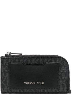 MICHAEL KORS vīriešu melns maks Logo zip-around wallet 