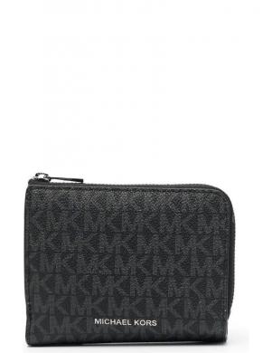 MICHAEL KORS vīriešu melns maks Hudson zip-around billfold wallet 