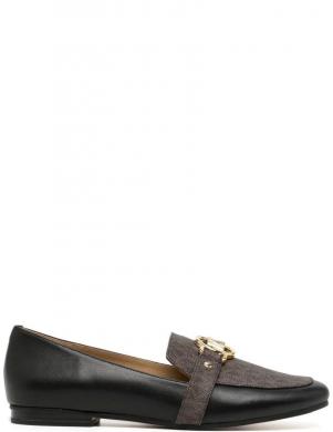 MICHAEL KORS sieviešu melni zempapēžu apavi  Rory leather logo loafer