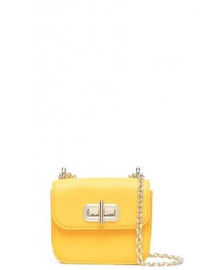 TOMMY HILFIGER sieviešu dzeltena soma pār plecu MICRO TURNLOCK