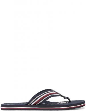 TOMMY HILFIGER vīriešu zilas pludmales čības CORPORATE STRIPES BEACH SANDAL