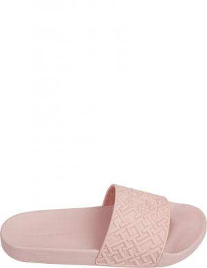 TOMMY HILFIGER sieviešu rozā čības Monogram pool slide