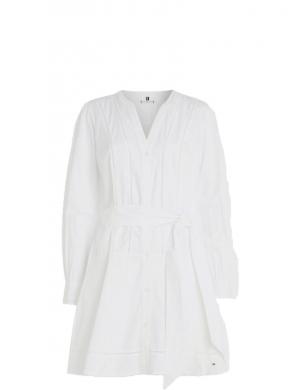 Tommy Hilfiger sieviešu balta kleita LADDER LACE SHORT DRESS