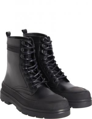 CALVIN KLEIN vīriešu melni zābaki Lace up boot high