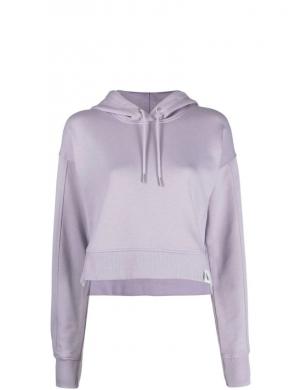 CALVIN KLEIN JEANS sieviešu purpursarkans džemperis ar kapuci Rib mix tab hoodie