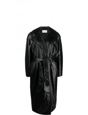 CALVIN KLEIN JEANS sieviešu melns lietusmētelis Glossy trench coat