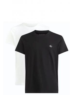 CALVIN KLEIN JEANS vīriešu melns T-krekls 2 pack monologo t-shirt