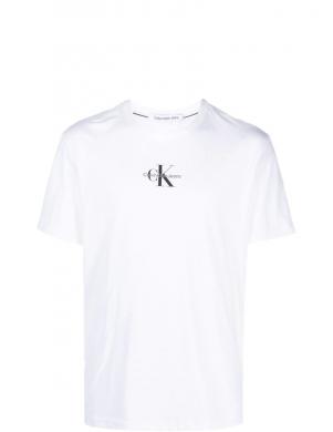 CALVIN KLEIN JEANS vīriešu balts T-krekls Monologo regular tee