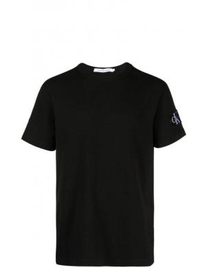 CALVIN KLEIN JEANS vīriešu melns T-krekls Badge waffle tee