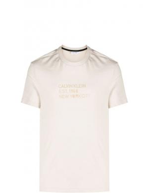 CALVIN KLEIN viegls vīriešu t-krekls Mixed print stencil logo t-shi