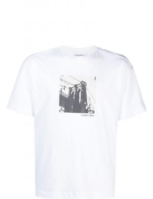 CALVIN KLEIN vīriešu balts T-krekls Photo print t-shirt