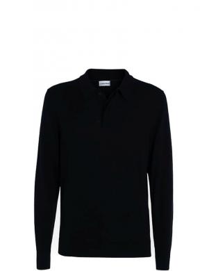 CALVIN KLEIN vīriešu melns džemperis Merino polo sweater