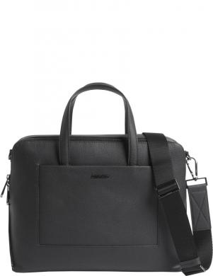 CALVIN KLEIN Vīriešu melna klēpjdatora soma Diagonal laptop bag