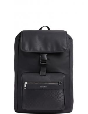 CALVIN KLEIN vīriešu melna mugursoma Elevated flap backpack