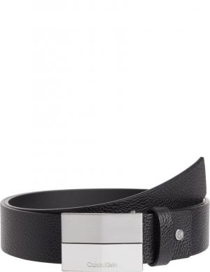 CALVIN KLEIN vīriešu melnā josta Finish plaque 35mm belt