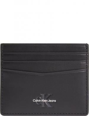 CALVIN KLEIN JEANS  vīriešu melns maks Monogram soft cardcase