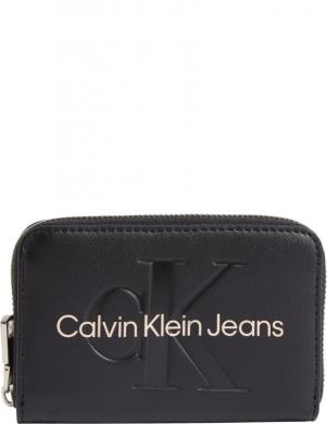 CALVIN KLEIN JEANS  sieviešu melns maks Sculpted zip mono wallets