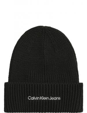 CALVIN KLEIN JEANS  sieviešu melna cepure Institutional beanie