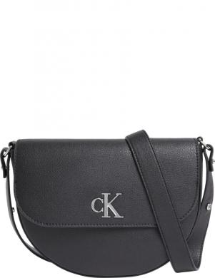 CALVIN KLEIN JEANS  sieviešu melna plecu soma Minimal saddle crossbody