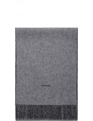 CALVIN KLEIN sieviešu melna šalle Fringes two tones scarf 40x200