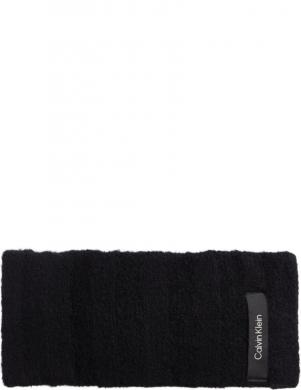 CALVIN KLEIN sieviešu melna cepure Label defined rib headband cap