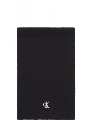 CALVIN KLEIN JEANS  sieviešu melna šalle Archive logo scarf
