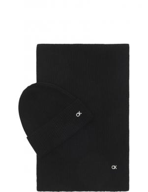 CALVIN KLEIN sieviešu melna cepure Re-lo beanie / scarf