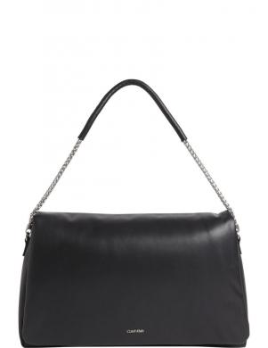 CALVIN KLEIN sieviešu melna plecu soma Puffed shoulder bag