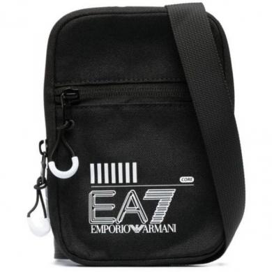 EA7 vīriešu/sieviešu melna plecu soma Shoulder bag