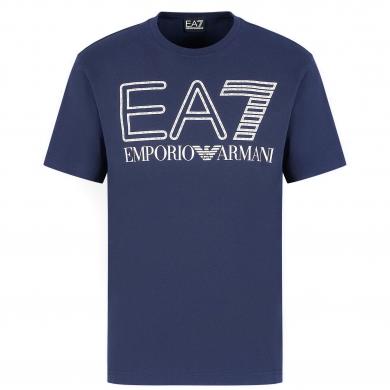 EA7 vīriešu zils t-krekls ar īsām piedurknēm T-shirt