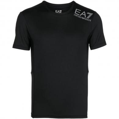 ES7 vīriešu melns t-krekls ar īsām piedurknēm T-shirt