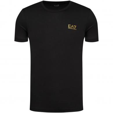 EA7 vīriešu melns t-krekls ar īsām piedurknēm T-shirt