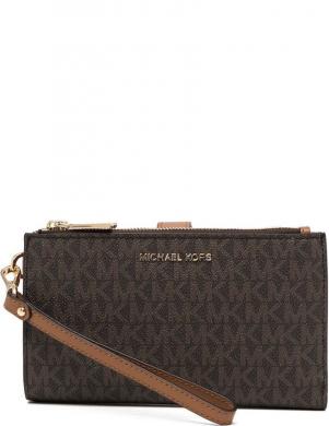 MICHAEL KORS sieviešu brūns maks Double zip wristlet