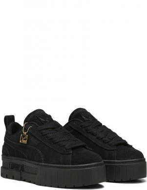 PUMA sieviešu ikdienas melni apavi Mayze Reclaim Suede leisure