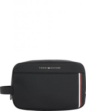 TOMMY HILFIGER vīriešu melna kosmētikas soma Pique washbag