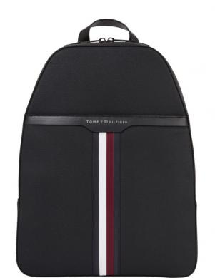 TOMMY HILFIGER vīriešu melna mugursoma Coated canvas backpack