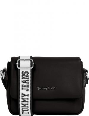 TOMMY JEANS sieviešu melna plecu soma City girl flap crossover