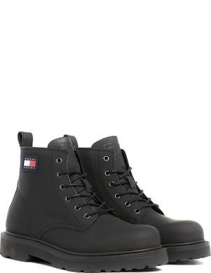 TOMMY JEANS vīriešu melni zābaki Warm lining boot