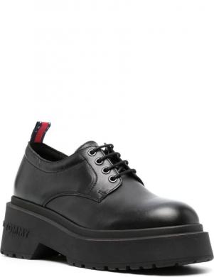 TOMMY JEANS sieviešu melni zābaki Lace up boot chunky