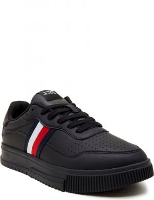 TOMMY HILFIGER vīriešu melni ikdienas apavi Supercup sport shoe