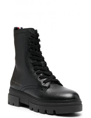 TOMMY HILFIGER sieviešu melni zābaki Stretch monochromatic boot