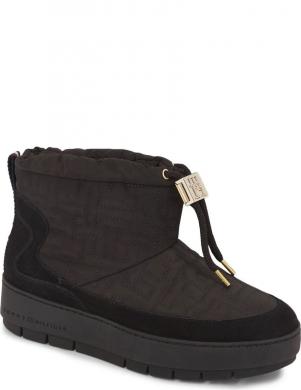 TOMMY HILFIGER sieviešu melni zābaki Feminine seasonal utility boot