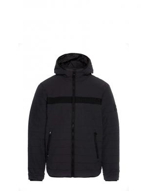 TOMMY HILFIGER vīriešu melna jaka ar kapuci Gmd padded hooded jacket